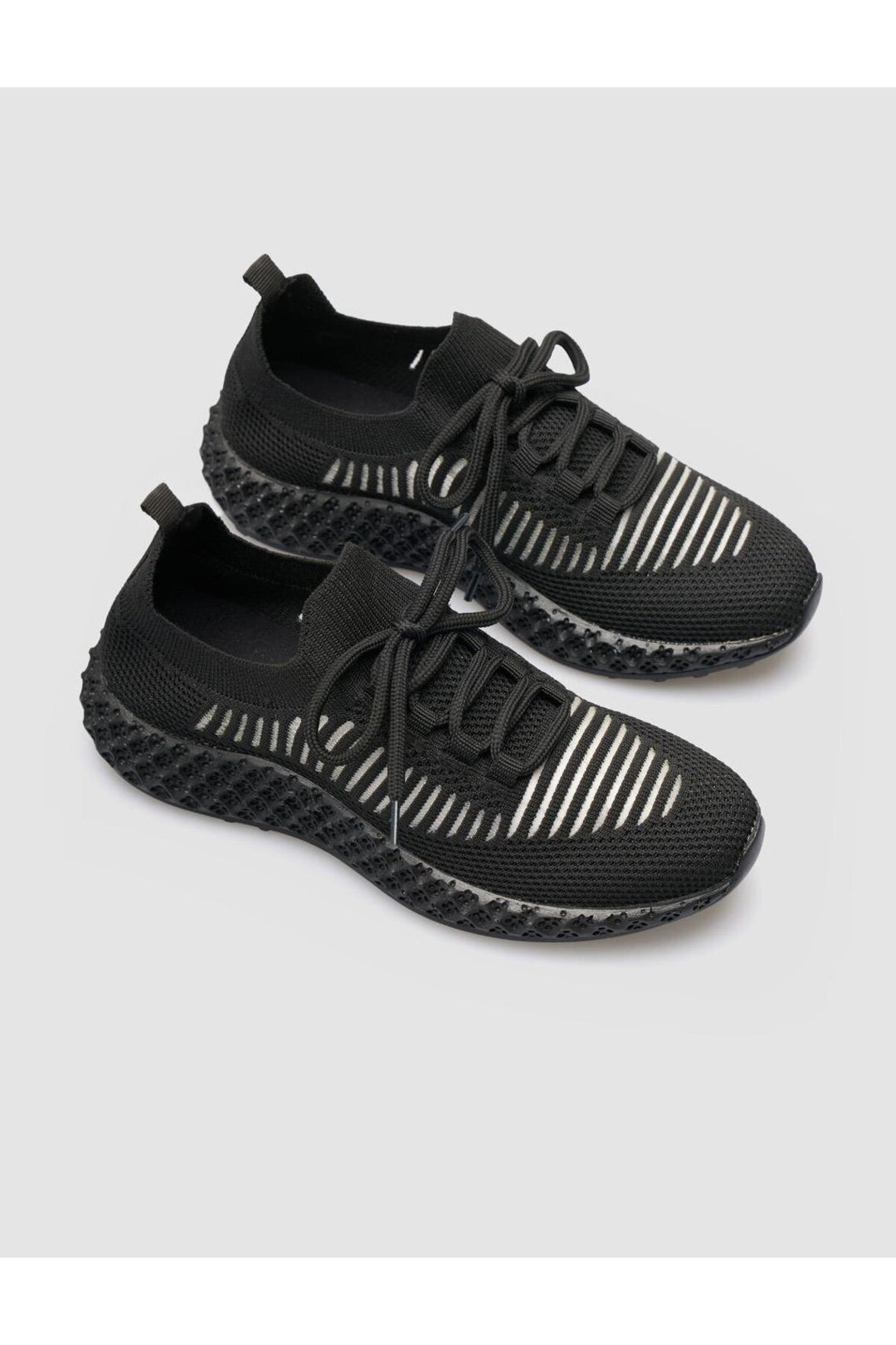 Cabani Shoes Baskets en tricot noires à lacets pour femmes Camogli - Multicolore