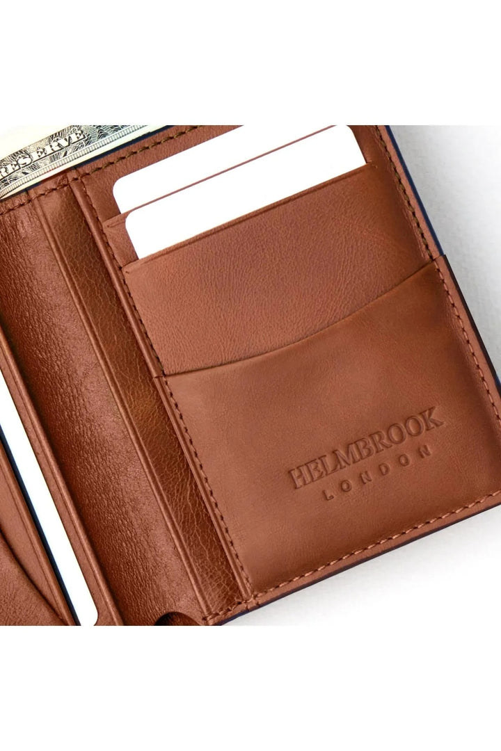 Helmbrook Portefeuille en cuir véritable pour homme Slim Design Multi-Bay RFID Protégé Dayton Tan