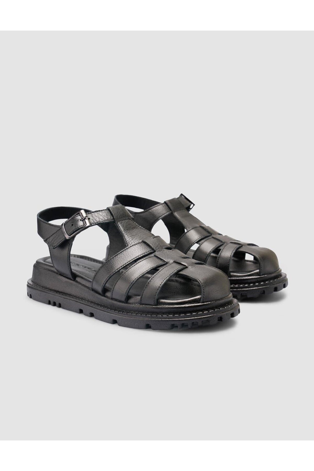Cabani Shoes %100 Cuir véritable Sandales noires pour femmes - Multicolore