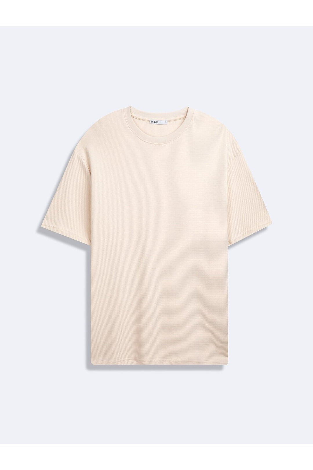 LTB T-shirt crème pressé à col zéro et manches courtes