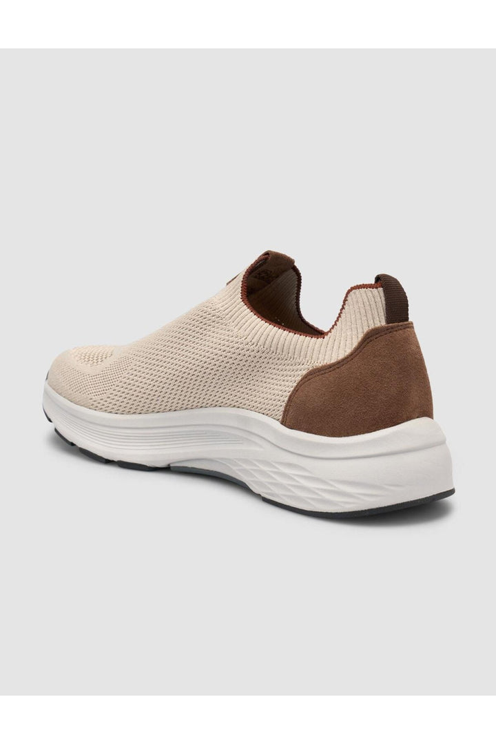 Cabani Shoes Baskets de sport pour hommes en tricot beige - Beige