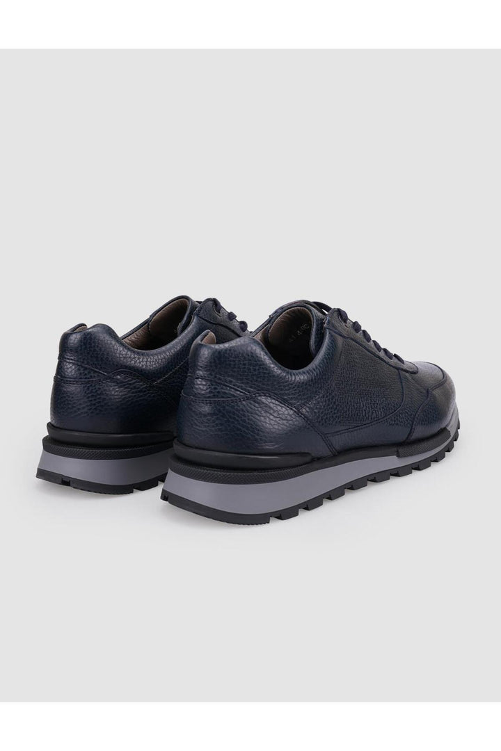 Cabani Shoes %100 Cuir Véritable Chaussures de Sport pour Hommes à Lacets Bleu marine - Bleu marine