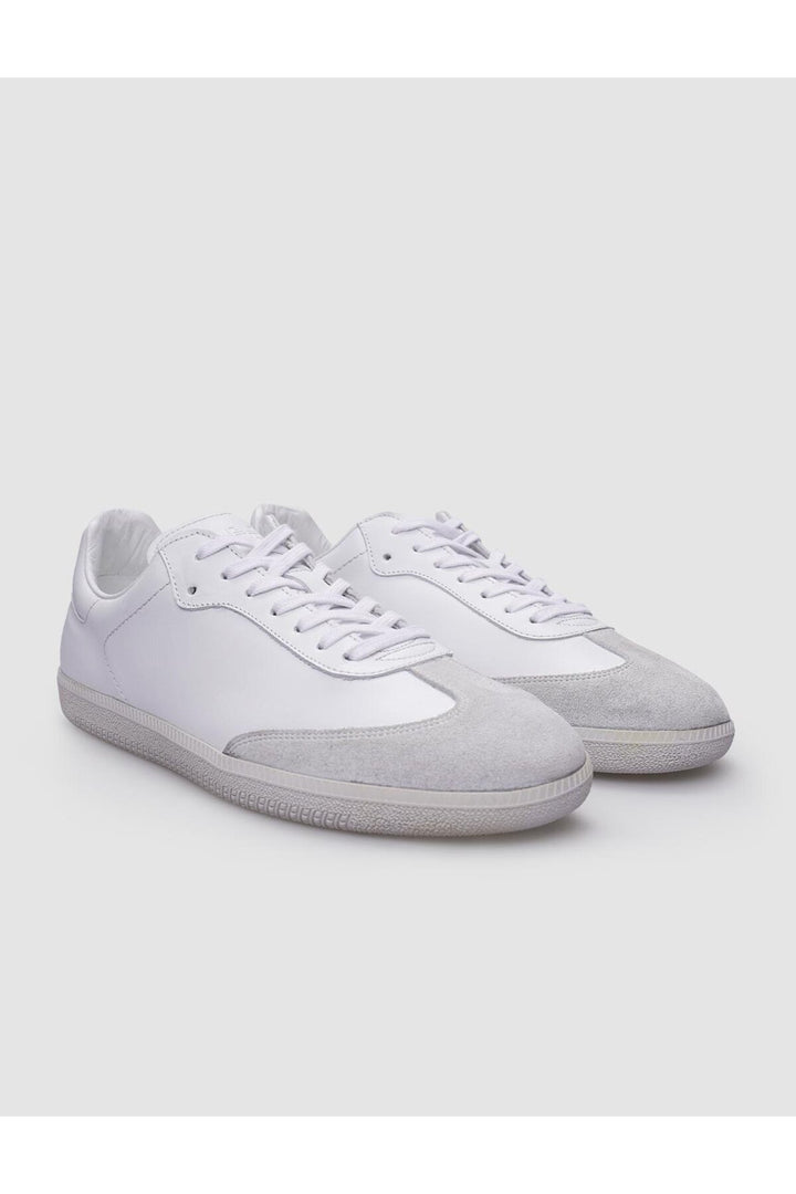 Cabani Shoes %100 Cuir véritable Baskets blanches à lacets pour hommes - Blanc