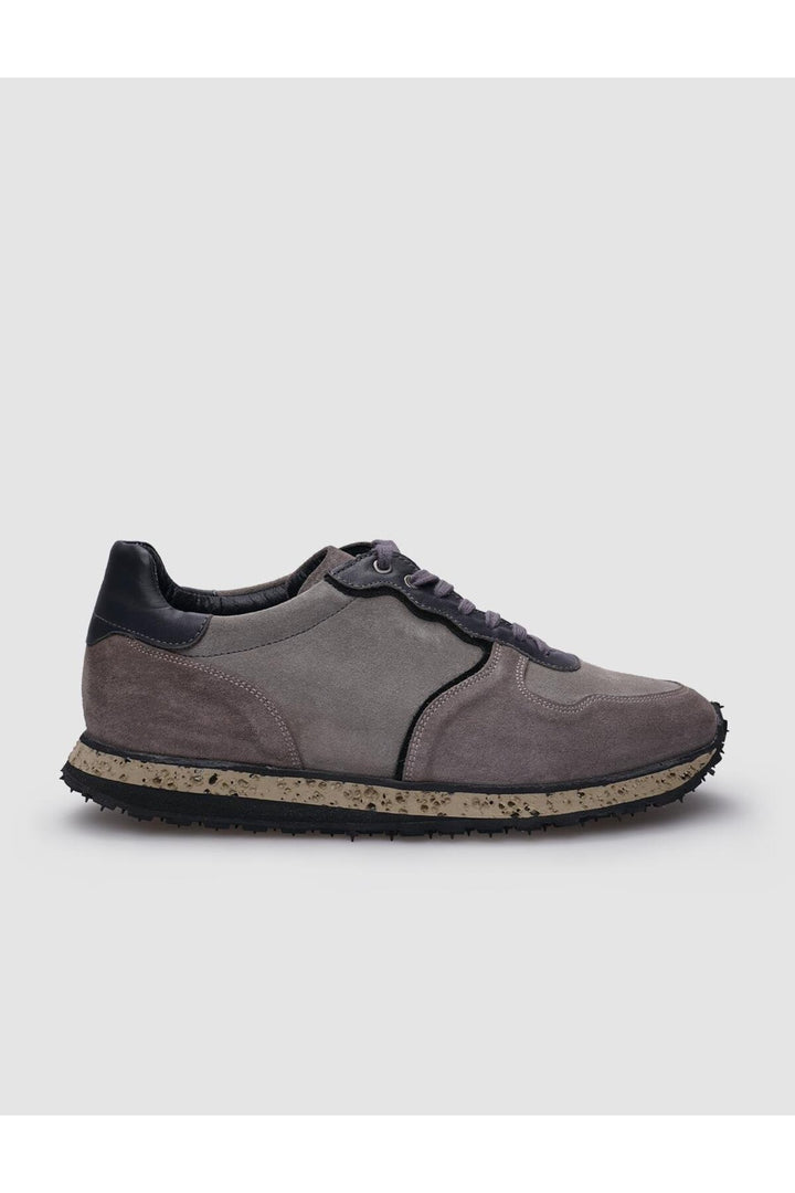 Cabani Shoes %100 Cuir Véritable Suède Visón Baskets Homme à Lacets - Vison