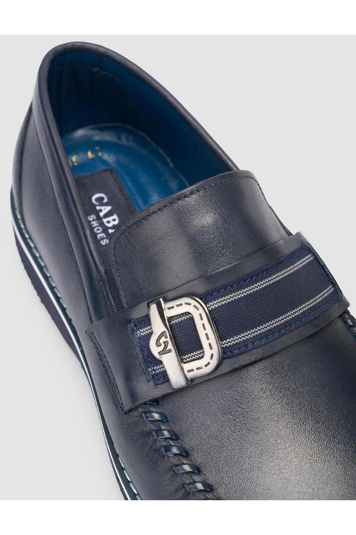 Cabani Shoes %100 Cuir Véritable Mocassins Pour Hommes Bleu marine - Bleu marine