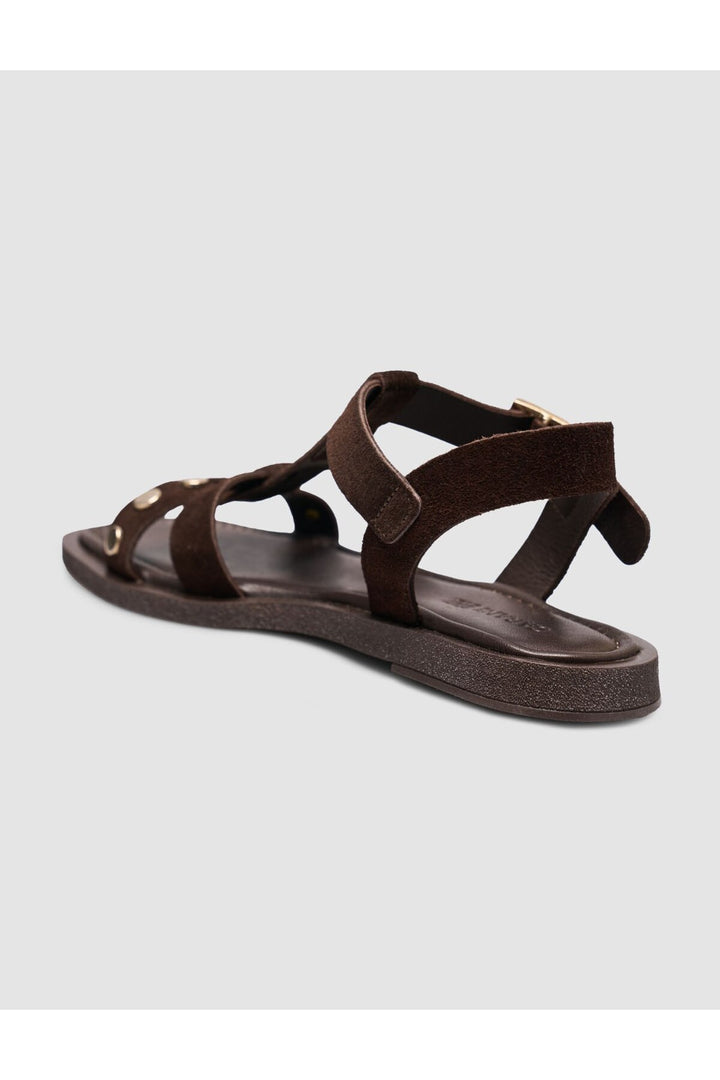 Cabani Shoes Sandales pour femmes en cuir véritable marron - Multicolore