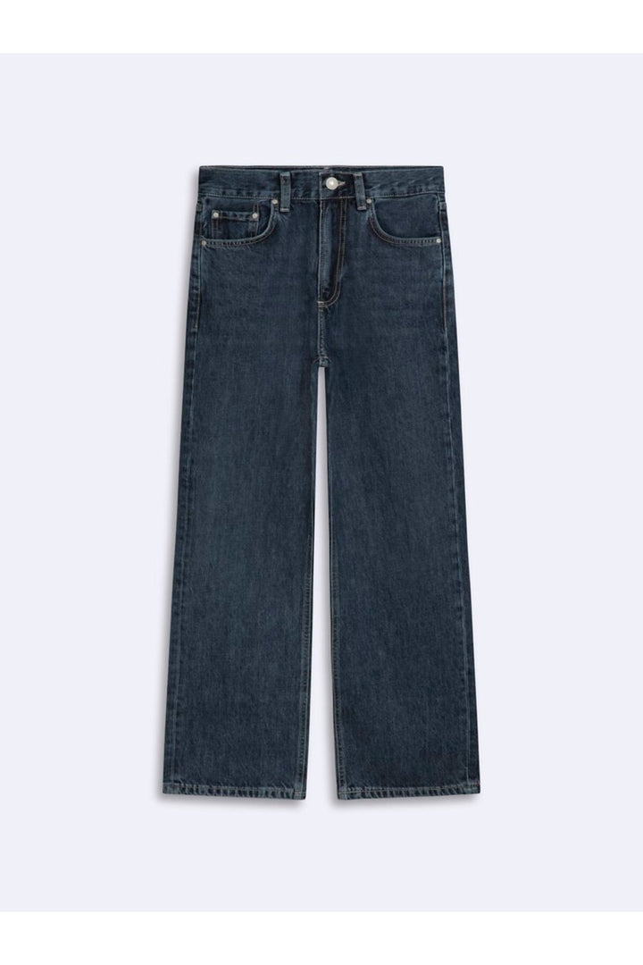 LTB Pantalon Jean Droit Indigo Foncé à Fermeture Éclair Vienne - dark Indigo