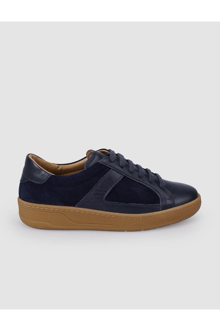 Cabani Shoes %100 Cuir Suédé Véritable Bleu marine Chaussures de Sport Femme - Bleu marine