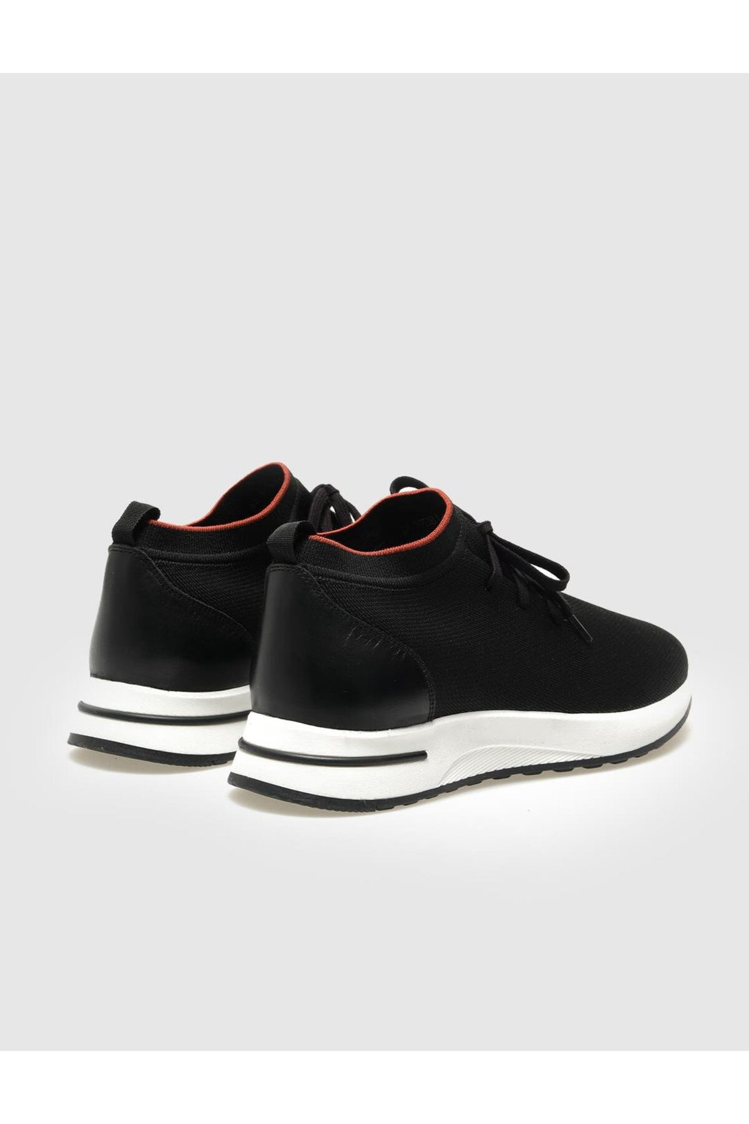 Cabani Shoes Chaussures de sport pour hommes en tricot noir avec lacets - Noir