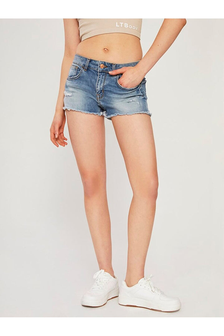 LTB Short en jean taille moyenne Pamela - Bleu_53686