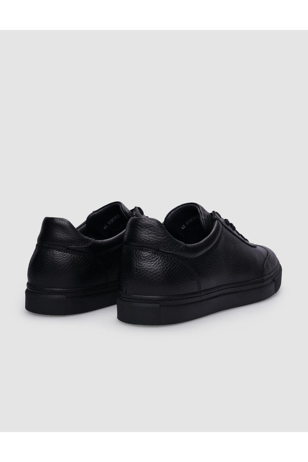 Cabani Shoes %100 Cuir véritable Baskets pour hommes noires à lacets - Noir