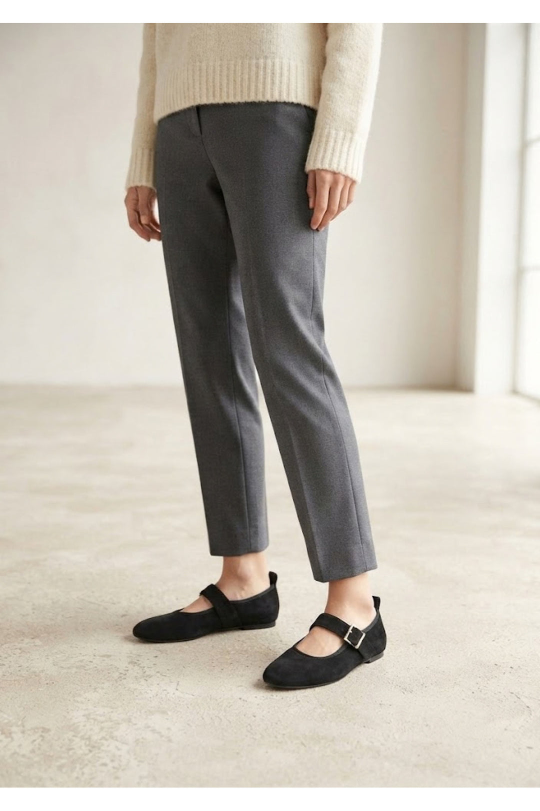 Wavelys NOREL Ballerines en cuir suédé véritable noires - Noir