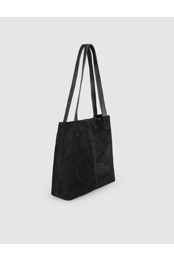 Cabani Shoes Sac en cuir véritable de vachette noir pour femme, modèle shopper à bandoulière. - Noir