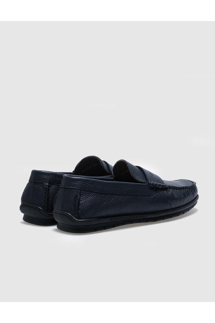 Cabani Shoes Chaussures de ville pour hommes en cuir véritable avec ceinture bleu marine. - Bleu marine