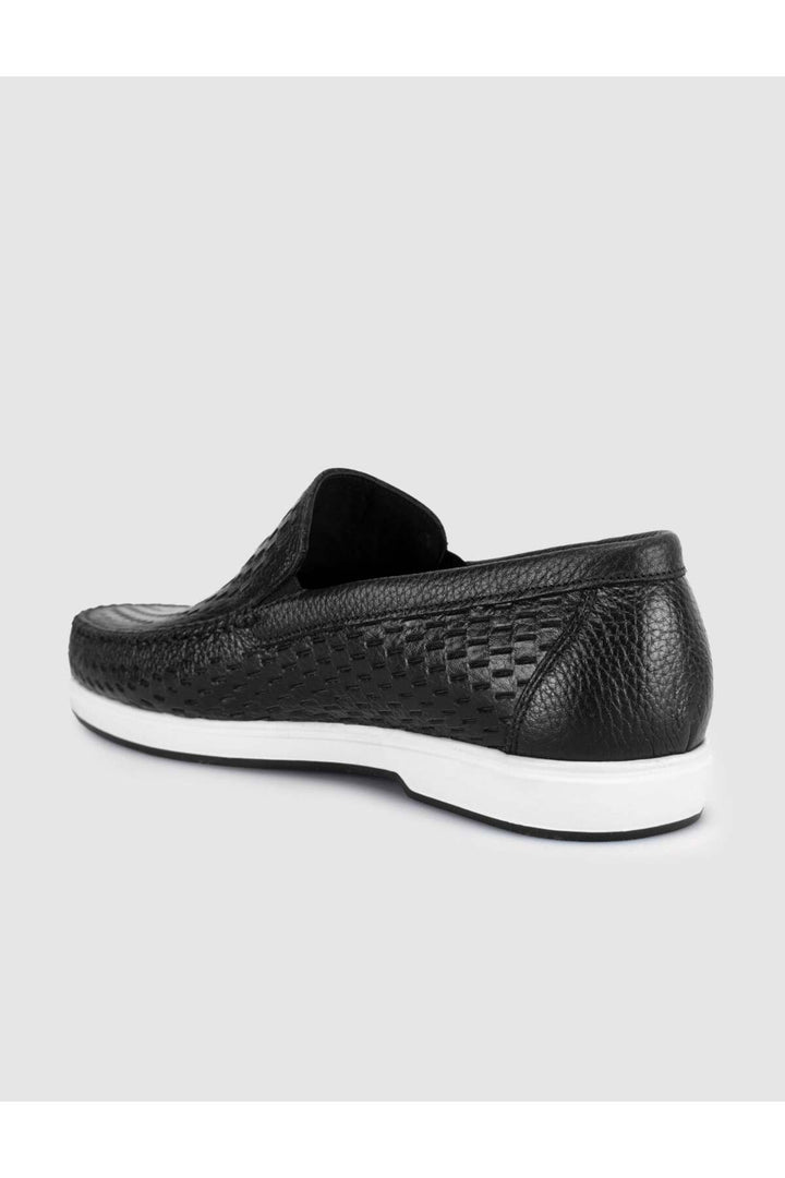 Cabani Shoes Chaussures de ville pour hommes en cuir véritable avec motif crocodile noir - Noir