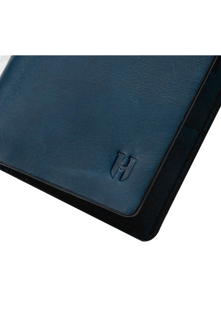 Helmbrook Portefeuille en cuir bleu marine pour homme de Dayton (couleur Plus) Slim Design Multi-Bay Rfid Protected