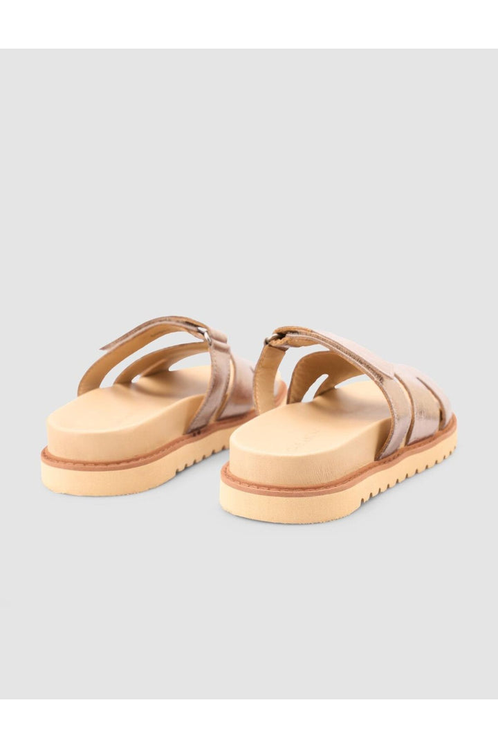 Cabani Shoes %100 Cuir véritable Sandales brillantes en bronze pour femmes - Bronze