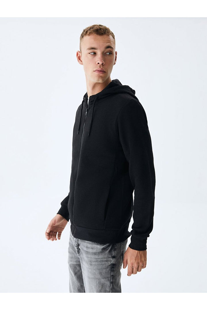 LTB Sweat noir zippé à capuche