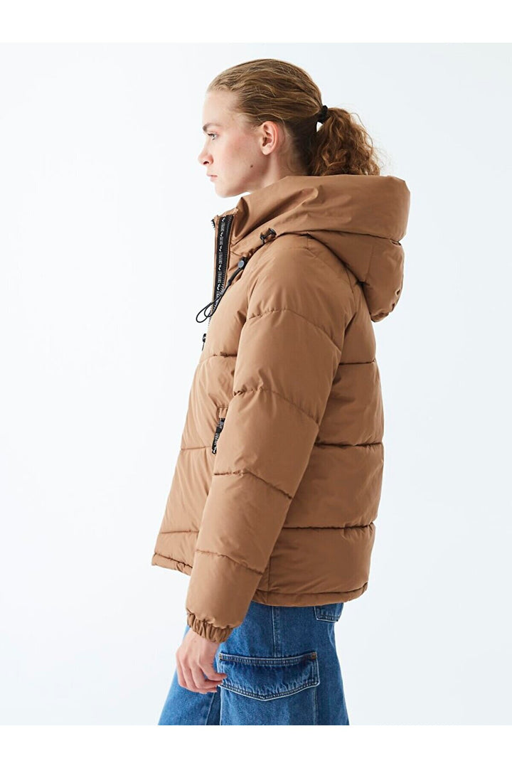 LTB Veste à capuche gonflable de couleur marron