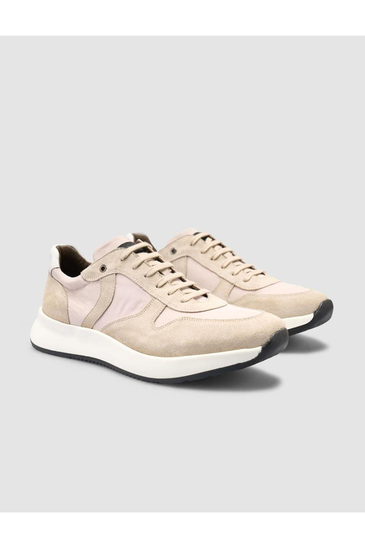 Cabani Shoes %100 Cuir Véritable Beige Suédé Chaussures de Sport Homme à Lacets - Beige