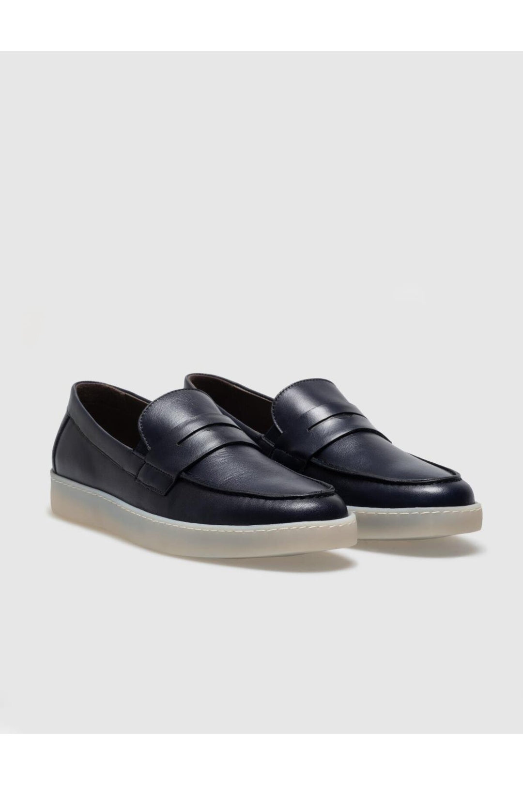 Cabani Shoes Chaussures de ville pour hommes en cuir véritable avec ceinture bleu marine. - Bleu marine