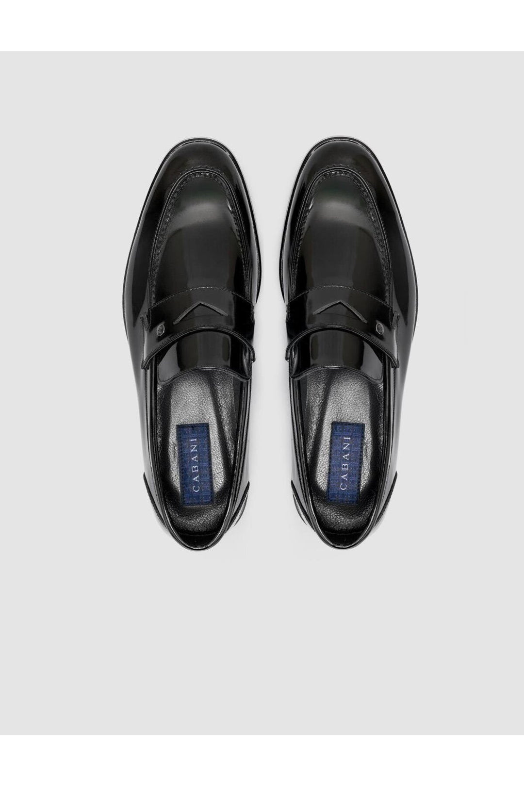 Cabani Shoes %100 Cuir Véritable Noir Verni Chaussures Classiques Pour Hommes - Multicolore