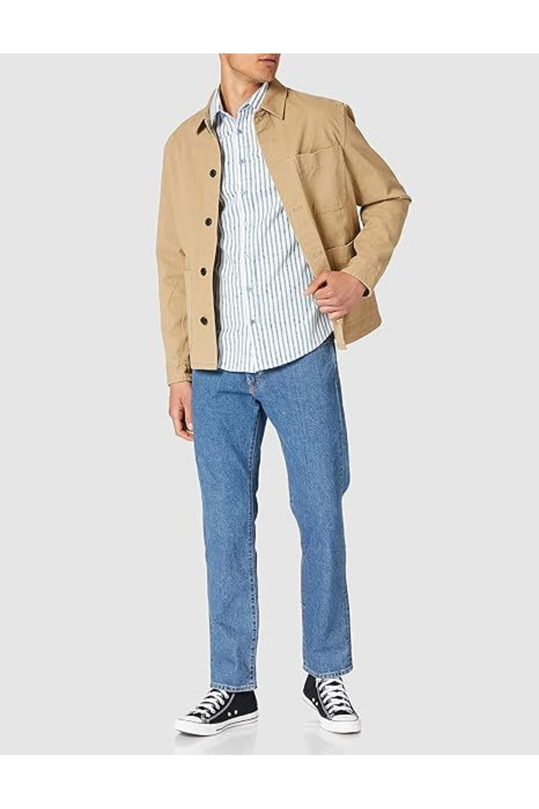 LTB Chemise pour homme - off white blue stripes