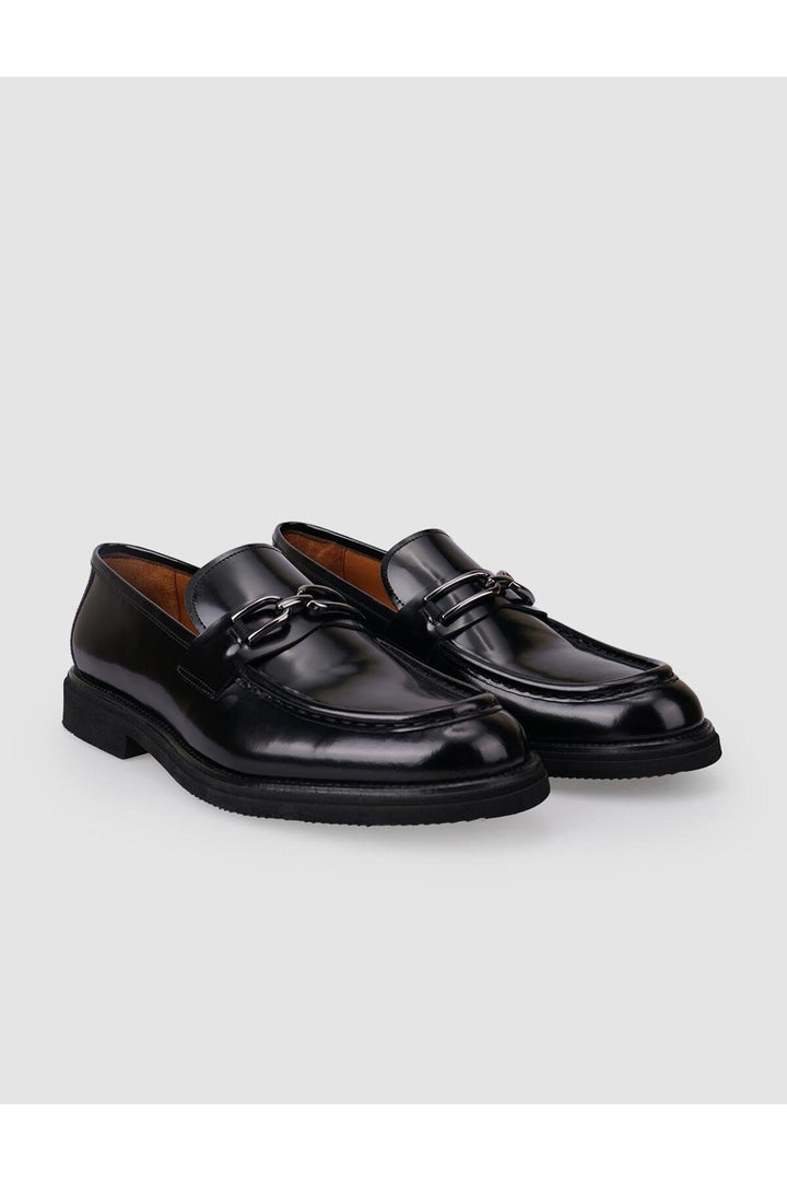 Cabani Shoes Chaussures classiques pour hommes en cuir véritable noir avec boucle d'ouverture à 100%. - Multicolore