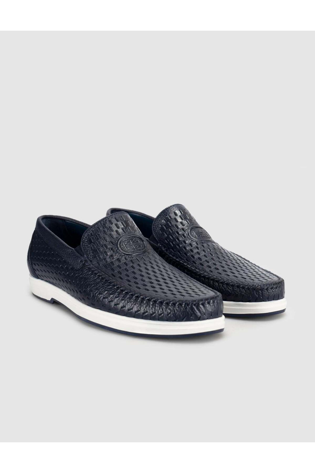 Cabani Shoes Chaussures de ville pour hommes en cuir véritable à motif crocodile bleu marine - Bleu marine