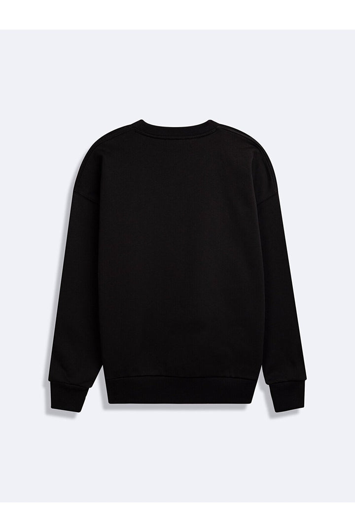 LTB Sweat-shirt noir imprimé à manches longues et col zéro