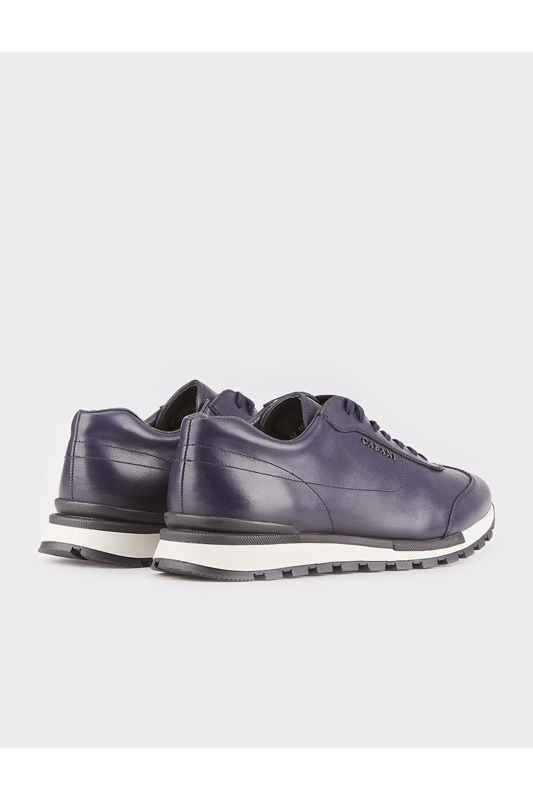 Cabani Shoes Chaussures de sport en cuir véritable pour homme bleu marine à lacets - Bleu marine