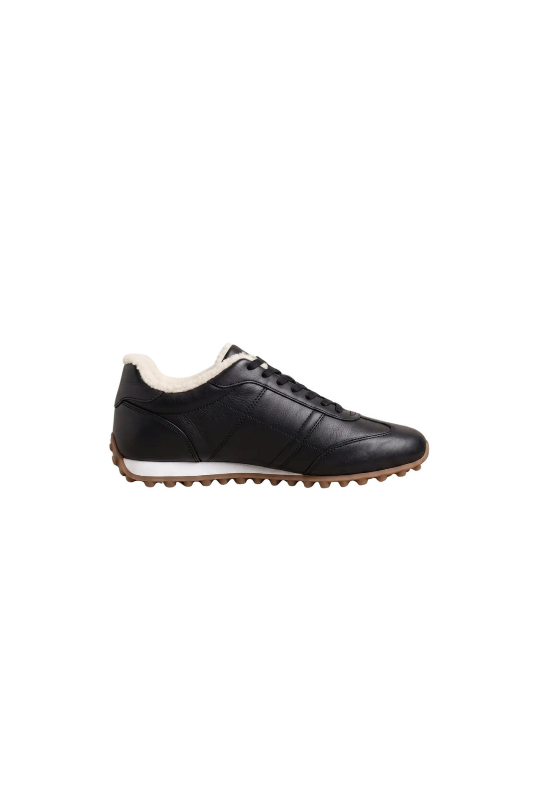 Wavelys VERONA Baskets femme en cuir véritable noir, doublées de fourrure, chaudes, flexibles et avec semelle en caoutchouc antidérapante. - Noir