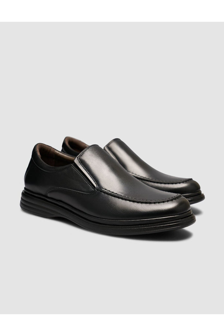 Cabani Shoes Chaussures Loafer Classiques pour Hommes en Cuir Véritable Noires - Multicolore