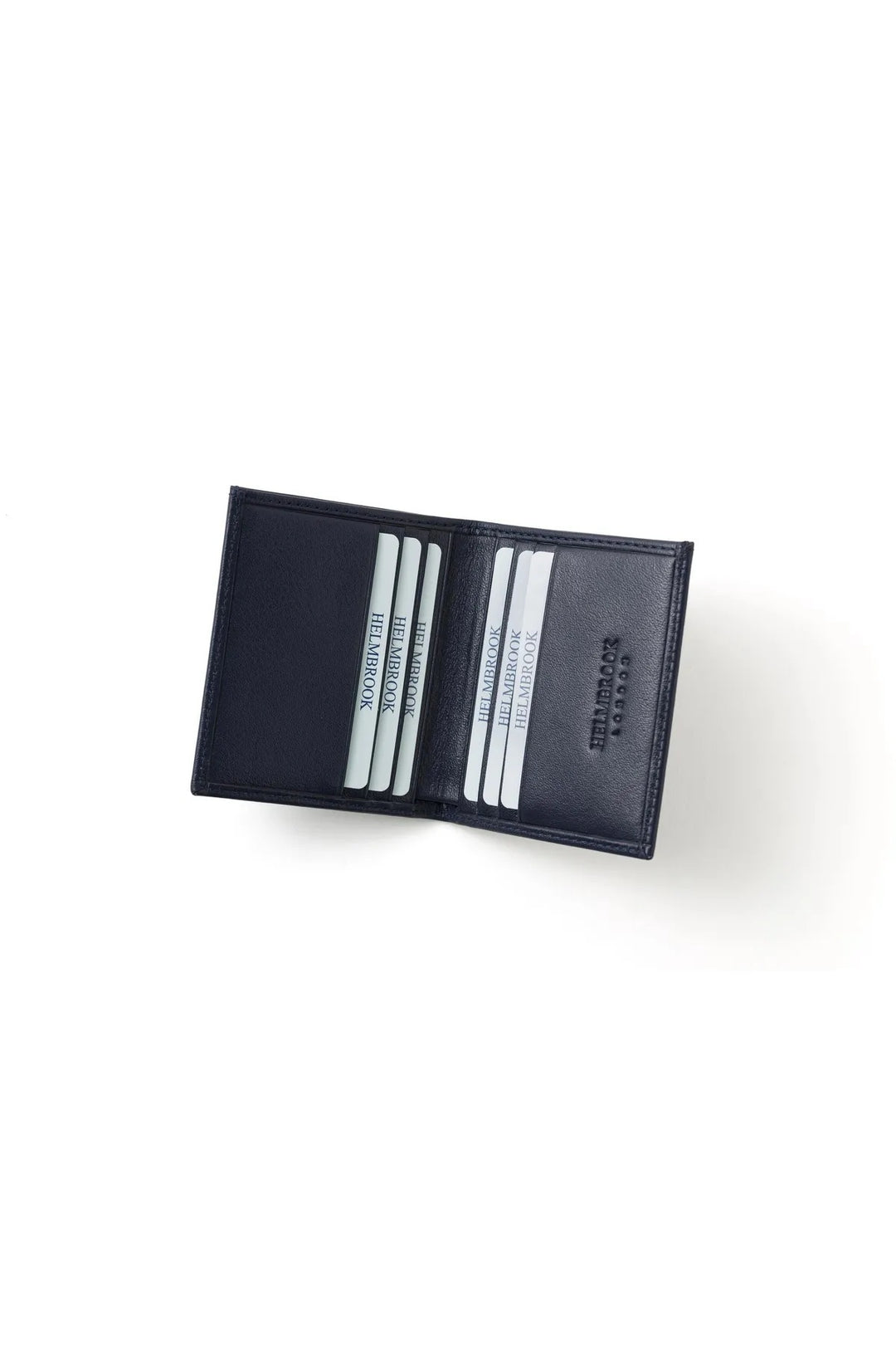 Helmbrook Portefeuille multi-baie Rfid Colin en cuir bleu marine pour homme