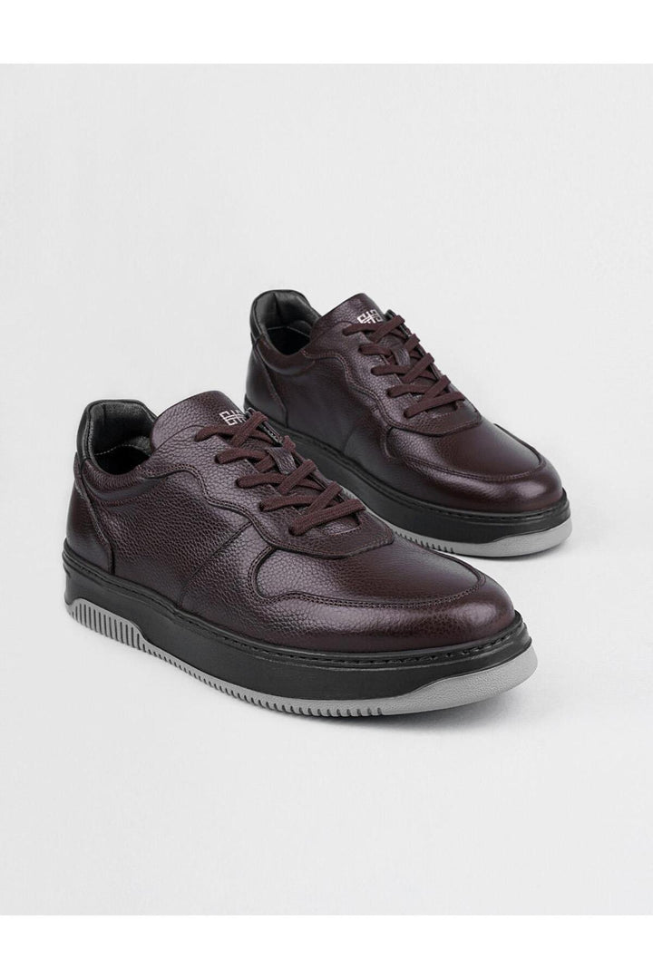 Cabani Shoes Berlin Chaussures de sport en cuir véritable marron pour homme avec lacets - Marron