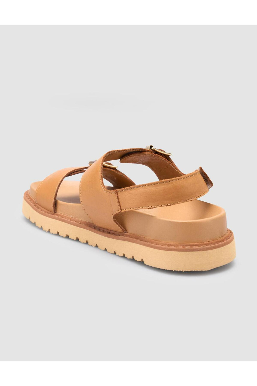 Cabani Shoes Sandales pour femmes en cuir véritable 100% marron. - Tabac