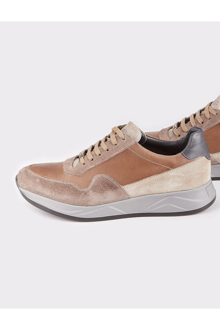 Cabani Shoes Chaussures pour hommes en cuir véritable marron à lacets - Multicolore