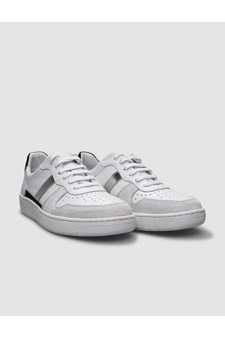 Cabani Shoes Baskets de sport pour femmes en cuir véritable 100 % blanc - Blanc
