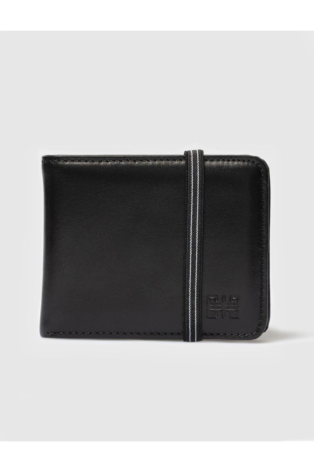 Cabani Shoes Portefeuille pour homme en cuir véritable noir avec élastique. - Noir