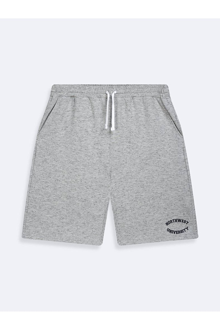 LTB Short en maille gris avec imprimé Varsity - Gris