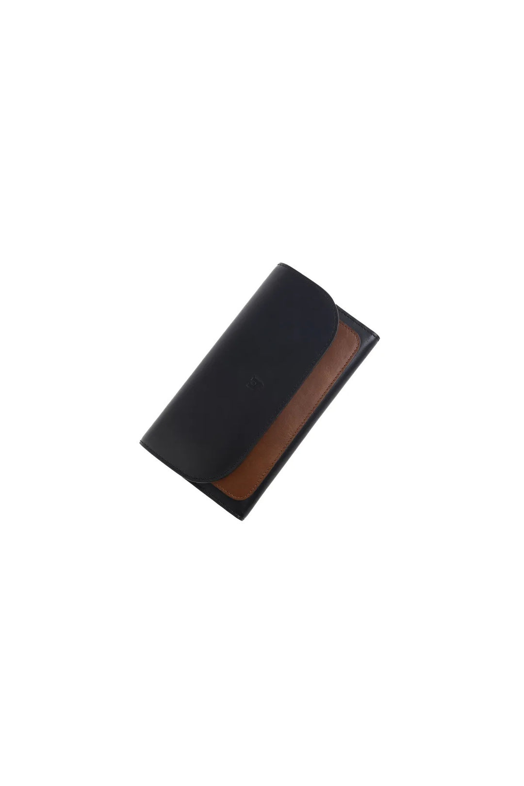 Helmbrook Grand portefeuille en cuir véritable pour femme protégé par RFID Charlotte Black Tan avec bouton-pression