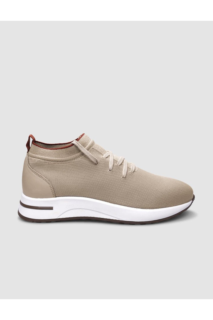 Cabani Shoes Baskets à lacets en tricot beige pour femme - Multicolore
