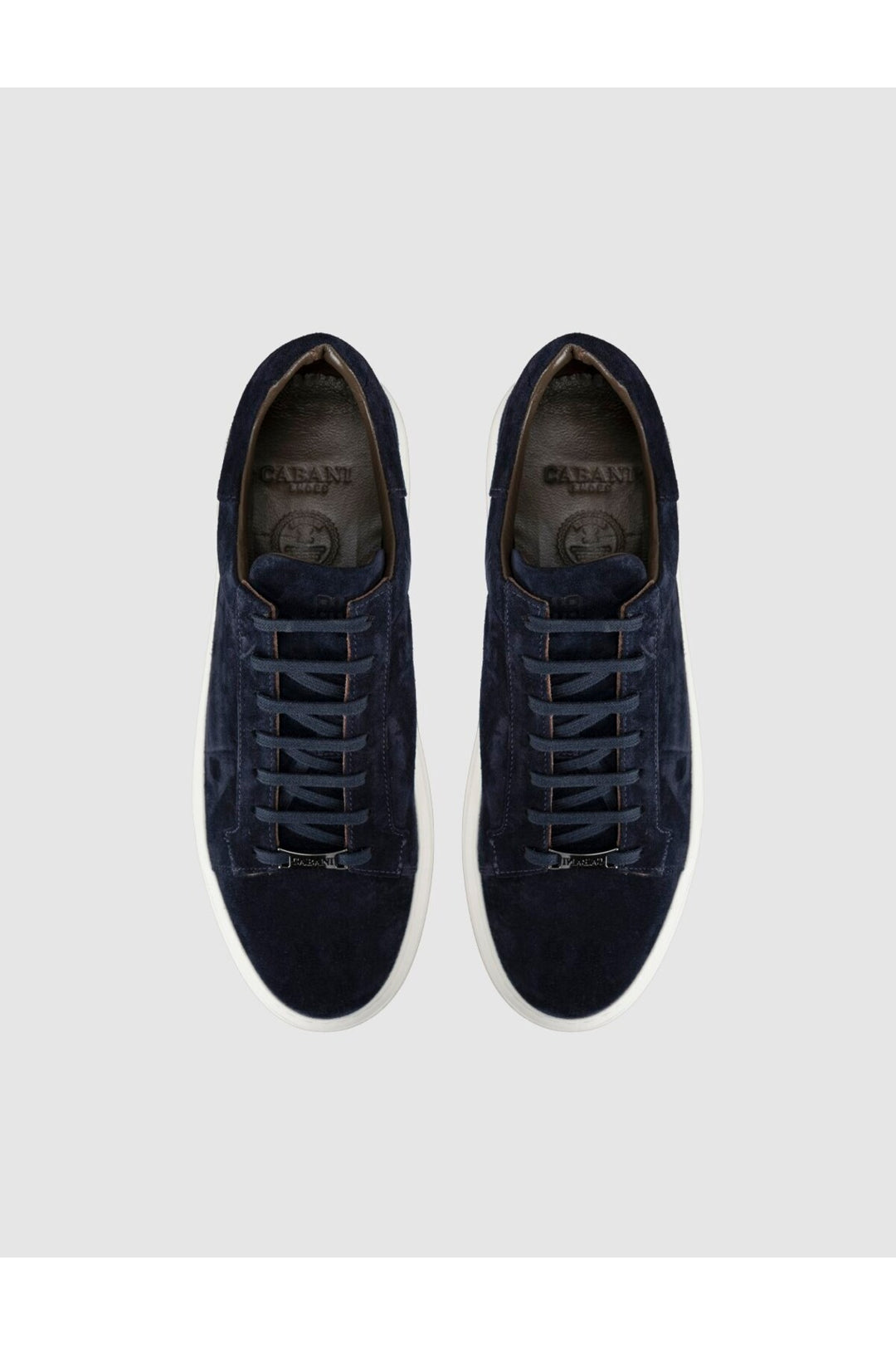 Cabani Shoes Baskets pour hommes en cuir véritable suédé bleu marine - Multicolore