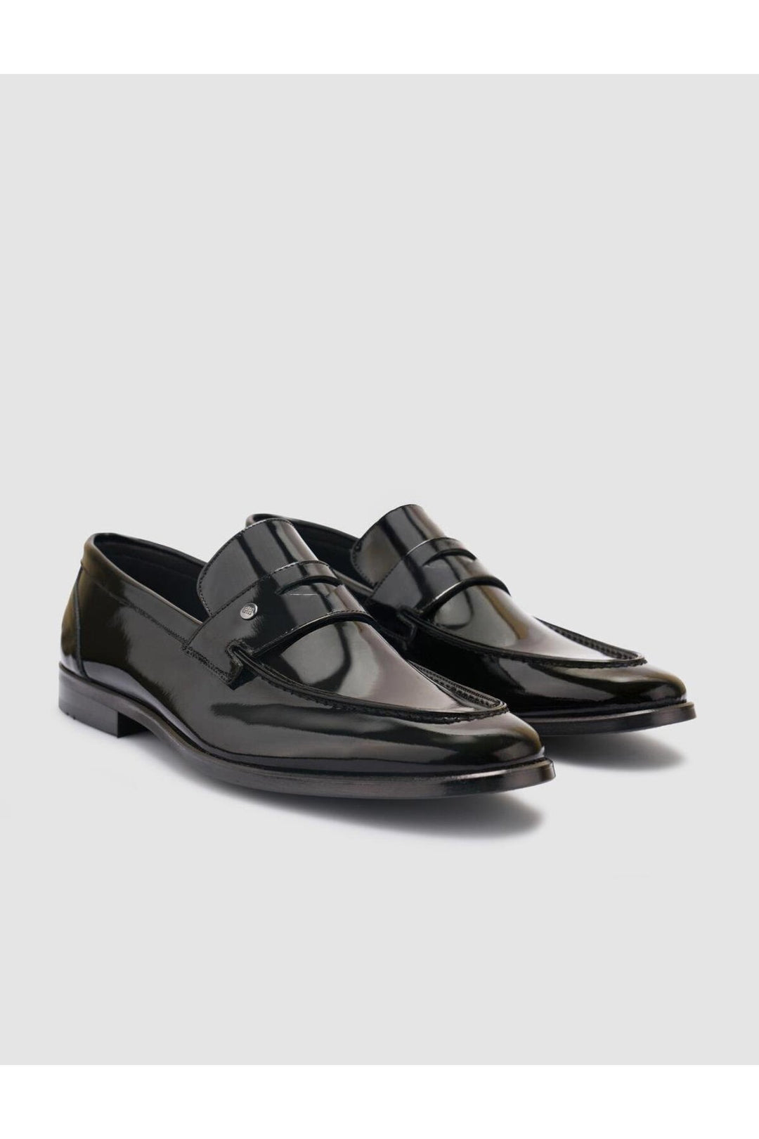 Cabani Shoes %100 Cuir Véritable Noir Verni Chaussures Classiques Pour Hommes - Multicolore