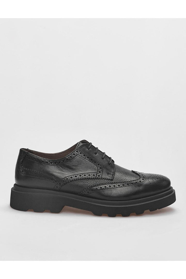 Cabani Shoes Chaussures de ville pour hommes en cuir véritable noires à lacets - Noir