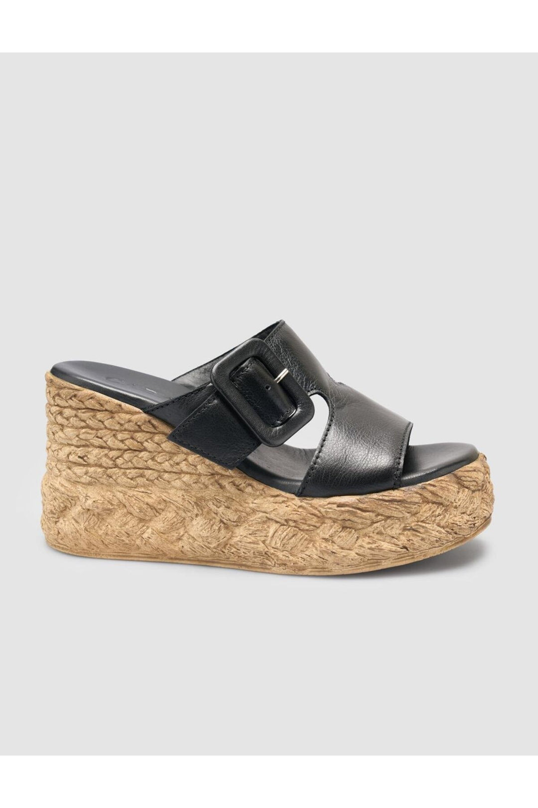 Cabani Shoes Sandales à talons compensés pour femmes en cuir véritable noir 100% - Multicolore