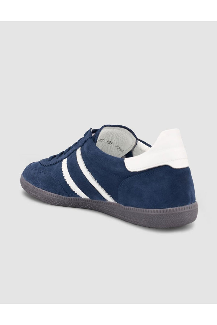 Cabani Shoes %100 Cuir Véritable Baskets Femme Bleu marine à Lacets - Bleu marine