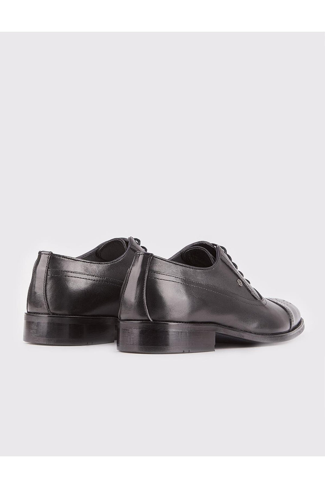 Cabani Shoes Chaussures classiques pour hommes en cuir véritable noires à lacets - Noir