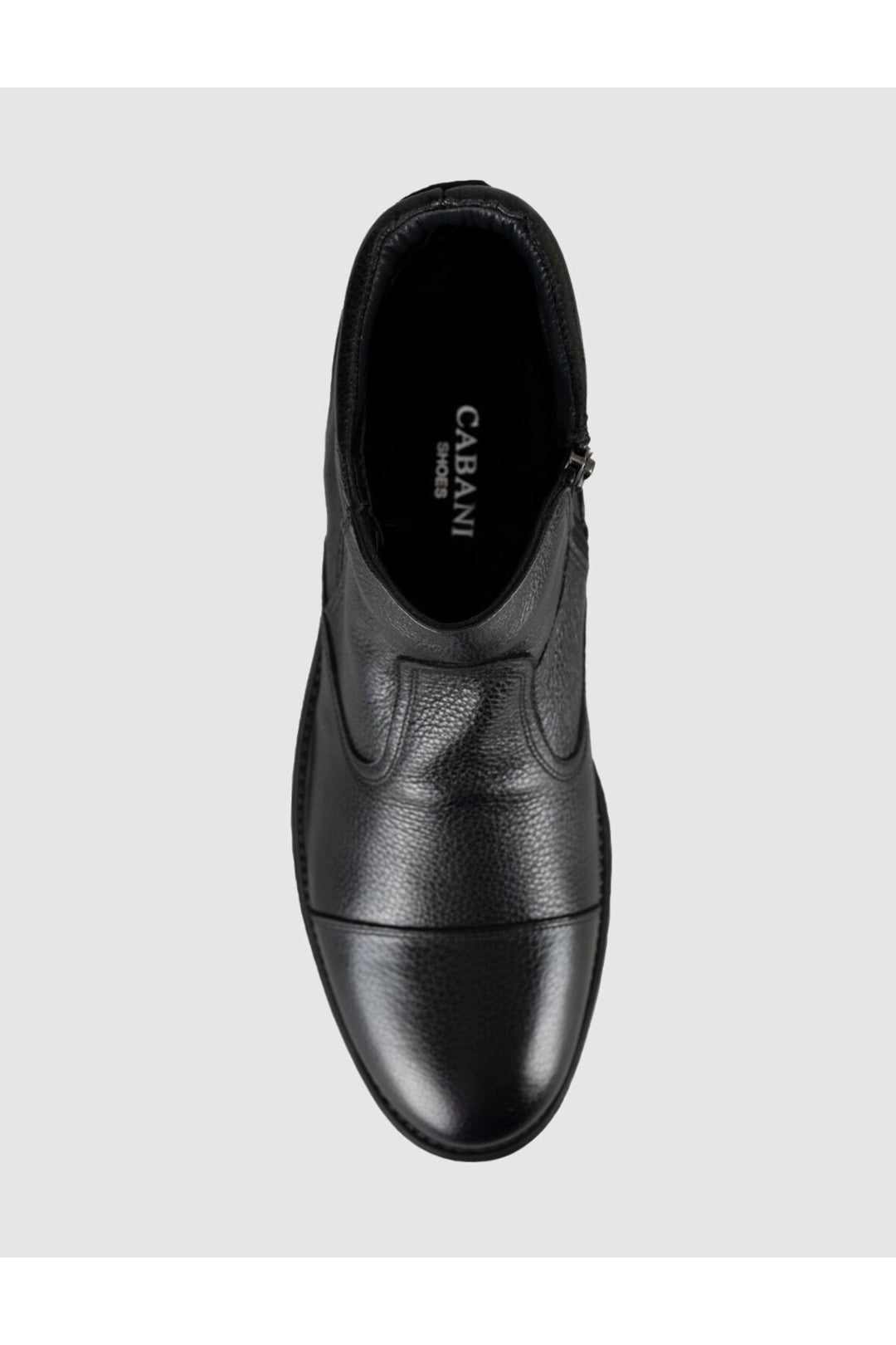 Cabani Shoes Bottines classiques pour hommes en cuir véritable avec fourrure noire et fermeture éclair - Multicolore