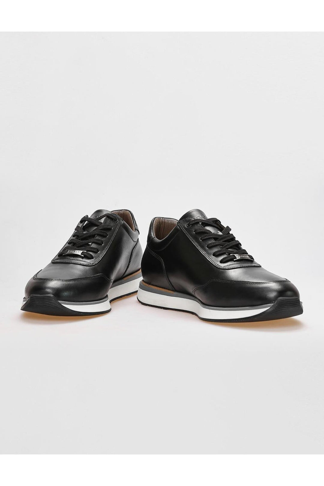 Cabani Shoes Chaussures de sport pour hommes en cuir véritable noir à lacets 100% - Noir